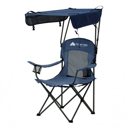 Ozark Trail Sand Island Shaded Canopy Camping Chair with Cup Holders