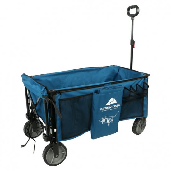 Ozark Trail Quad Folding Camp Wagon with Tailgate,Blue