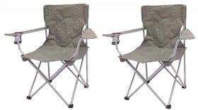 Ozark Trail Quad Folding Camp Chair 2 Pack,with Mesh Cup Holder