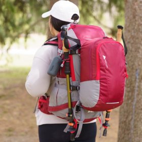 Ozark Trail 2-in-1 Family Pack,35 Liter Hiking Backpack with Detachable 15 Liter Daypack,Red