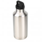 Ozark Trail 64 oz Silver and Black Double Wall Vacuum Sealed Stainless Steel Water Bottle with Wide Mouth Lid