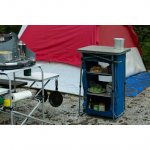 Ozark Trail 3-Shelf Collapsible Cabinet with Table Top,Blue,23" L x 19" W