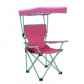 Ozark Trail Kids Canopy Chair with Safety Lock (125 lb. Capacity),Pink/Green