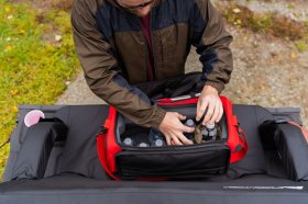 Ozark Trail Soft Sided Tailgate Cooler with Utensils,Red