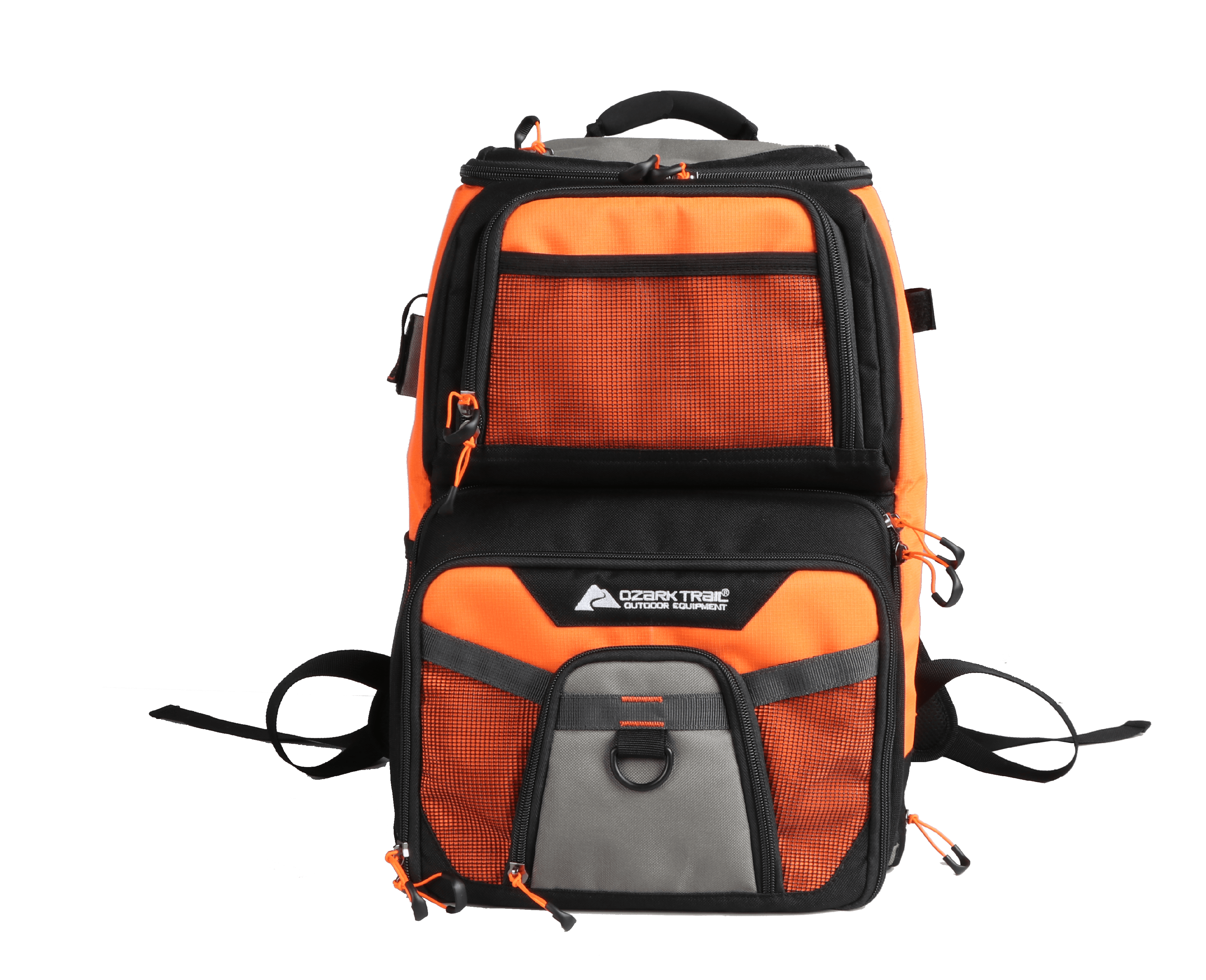 Ozark Trail Elite Durable Fishing Tackle Backpack with 360 & 350 Boxes,Orange and Black